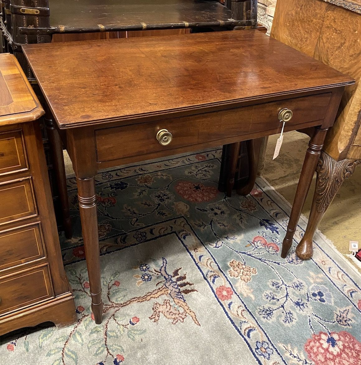 A Regency mahogany side table, width 84cm, depth 53cm, height 76cm